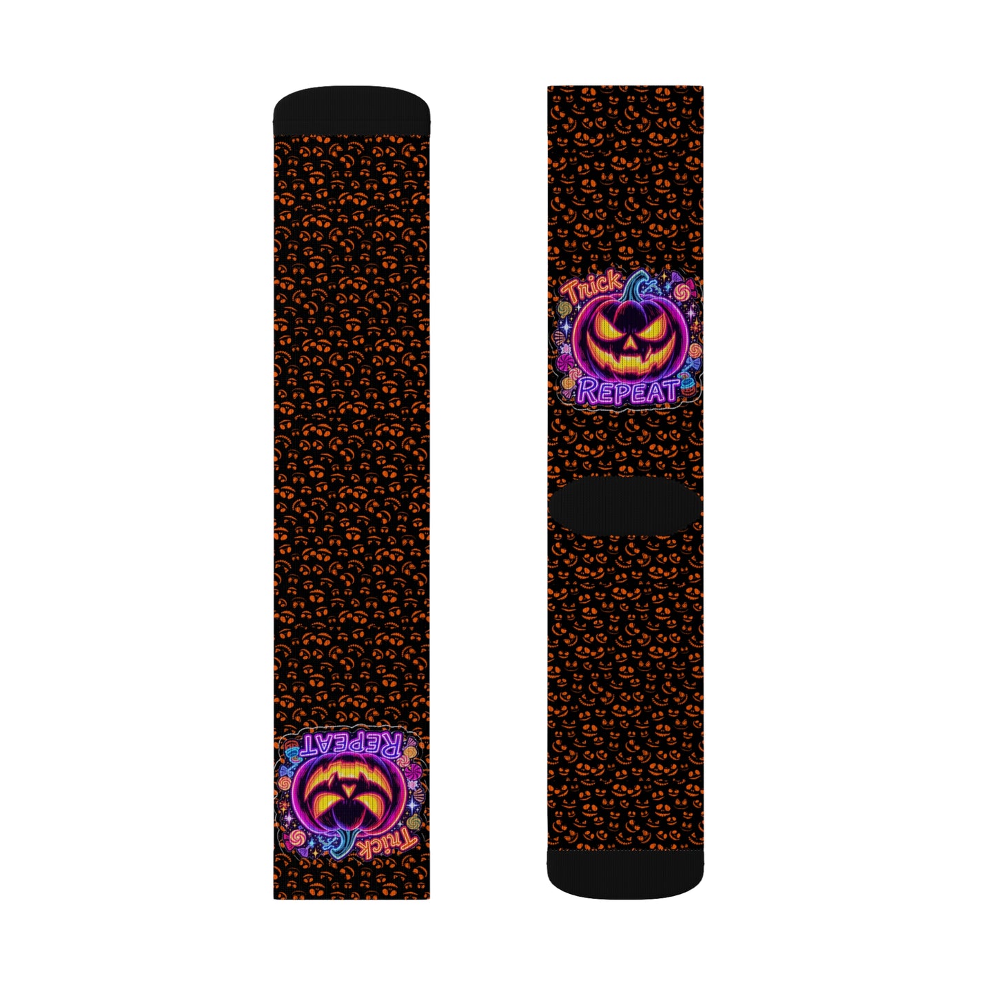 Halloween Themed Sublimation Socks, Custom Graphic Socks, Fun Holiday Gift, Trick or Treat Socks, Cozy Autumn Accessories