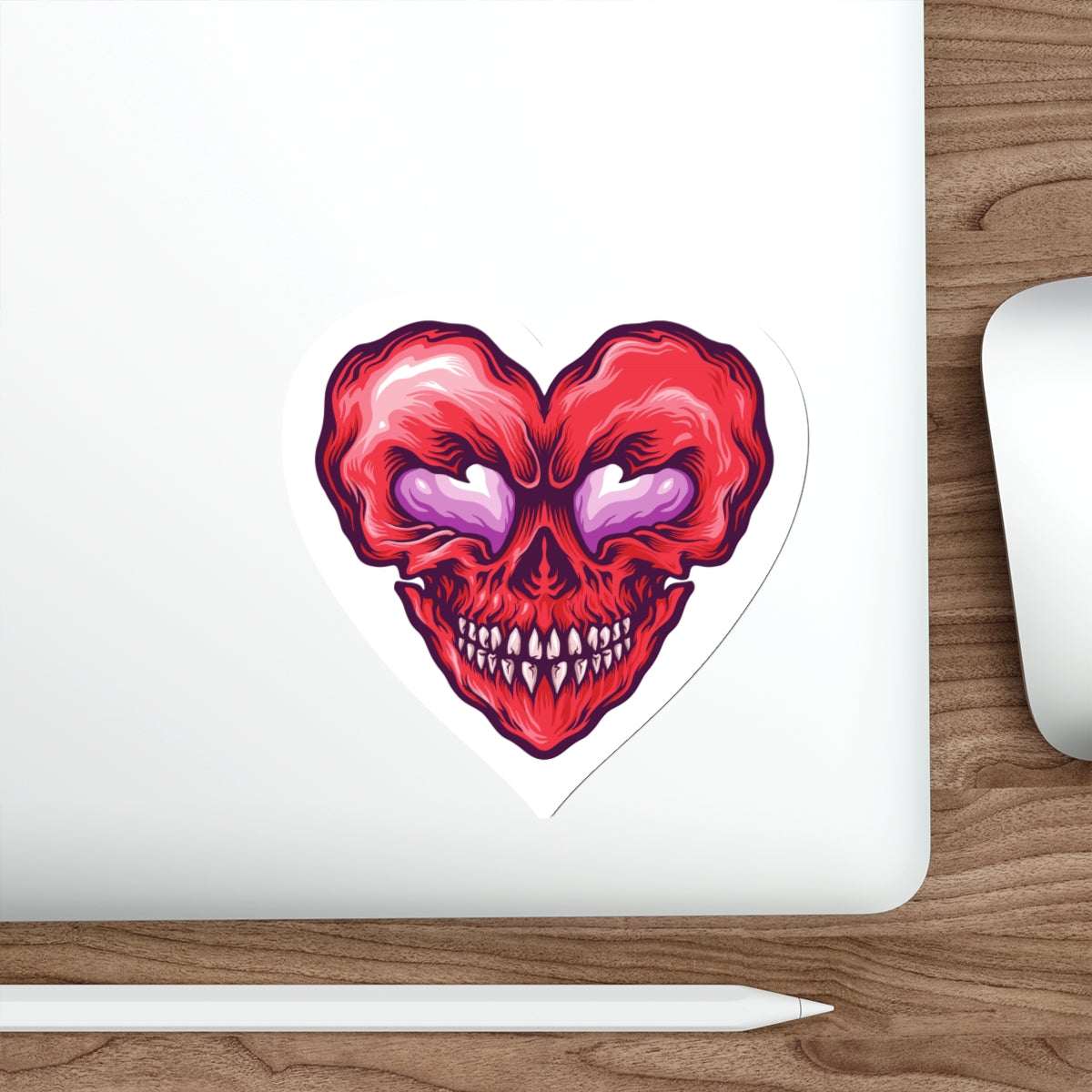 Heart Skull Die-Cut Stickers, Grunge Aesthetic Stickers for Laptop, Water Bottle, Car, Halloween Party Decor, Spooky Gift