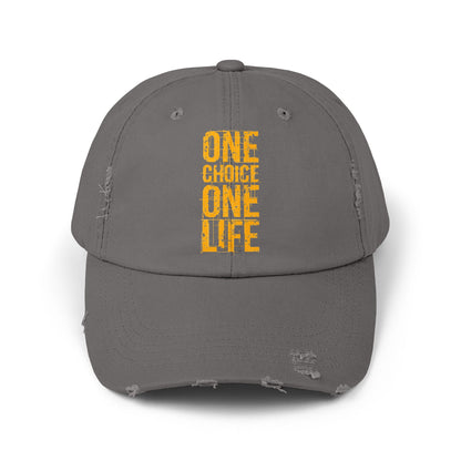 Unisex Distressed Cap - Motivational Hat, Everyday Wear, Casual Style, Gift for Friends, Trendy Cap, One Life Design