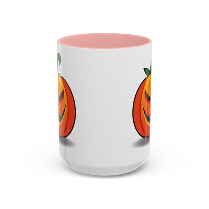 Halloween Pumpkin Accent Mug | Spooky Coffee Cup | Fall Decor | Pumpkin Art | Gift for Halloween Lovers, 11oz, 15oz
