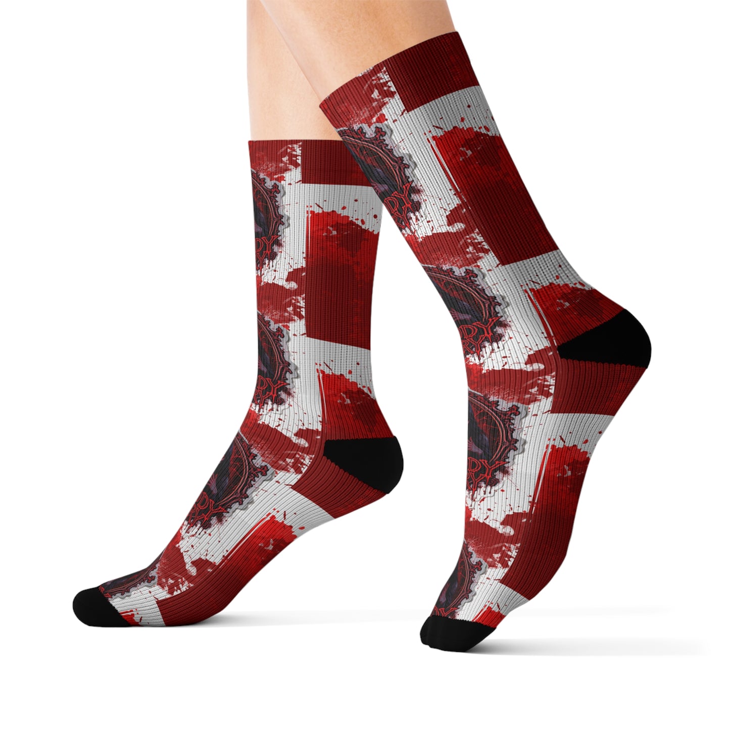 Unique Sublimation Socks, Stylish Crew Socks, Custom Design Socks, Gift for Her, Statement Socks, Trendy Fashion Socks