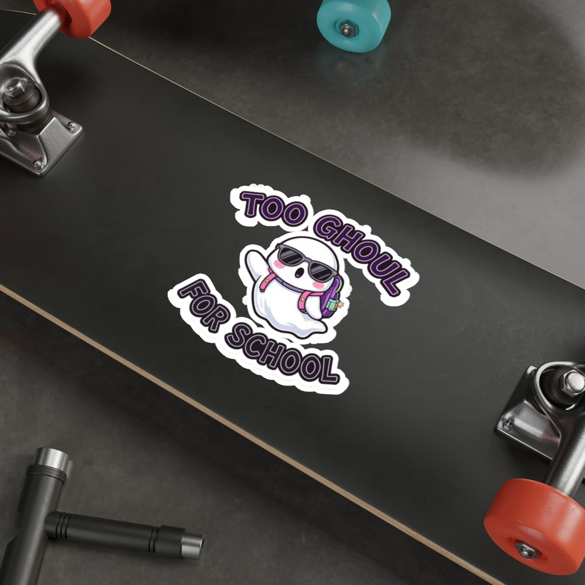 Ghostly School Die-Cut Stickers - Whimsical Decor, Laptop Stickers, Halloween Fun, Cute Back to School Accessories, Spooky Gifts