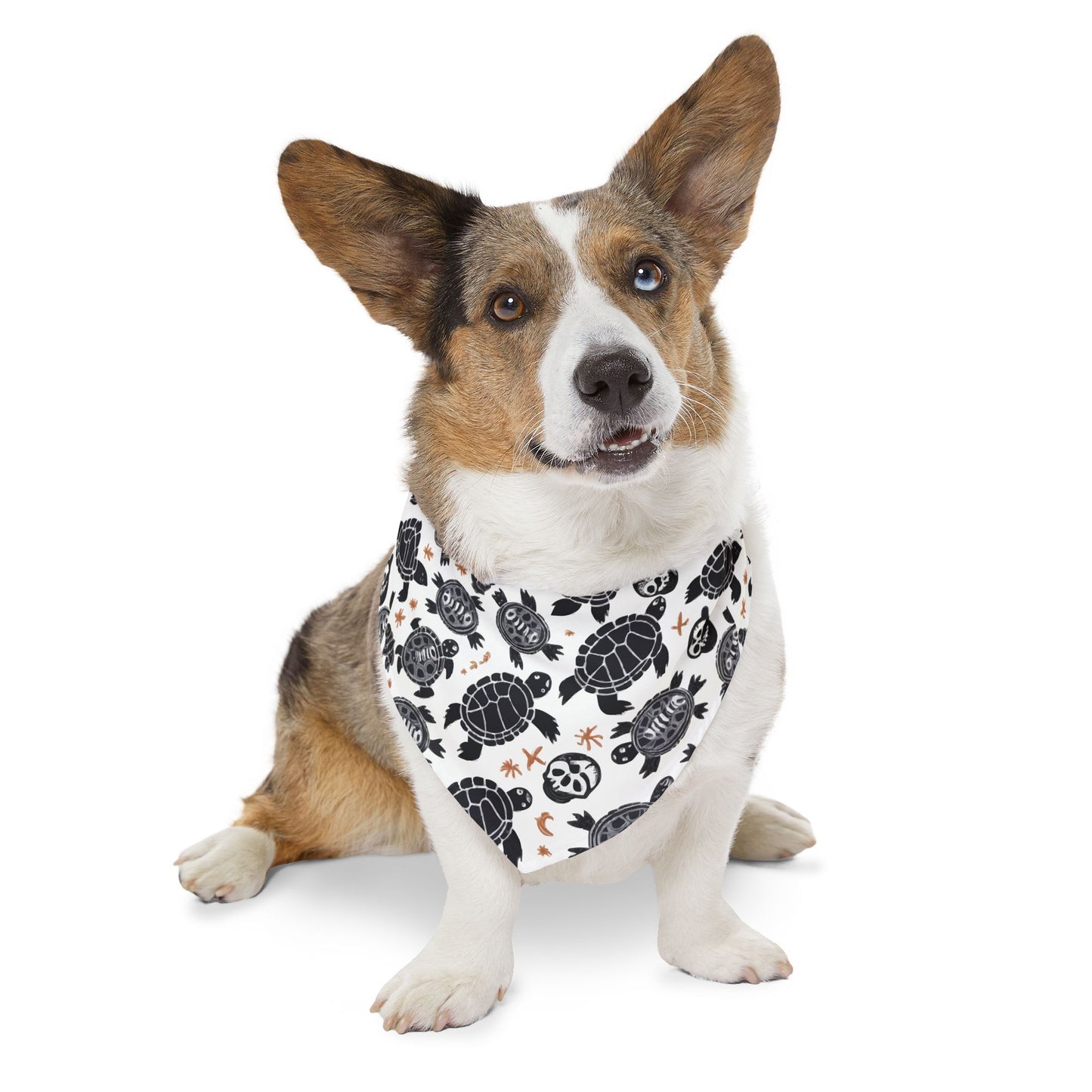 Turtle Print Pet Bandana Collar, Adjustable Pet Accessories, Dog Fashion, Cute Pet Gift, Summer Pet Wear, Beach Themed Dog Gear