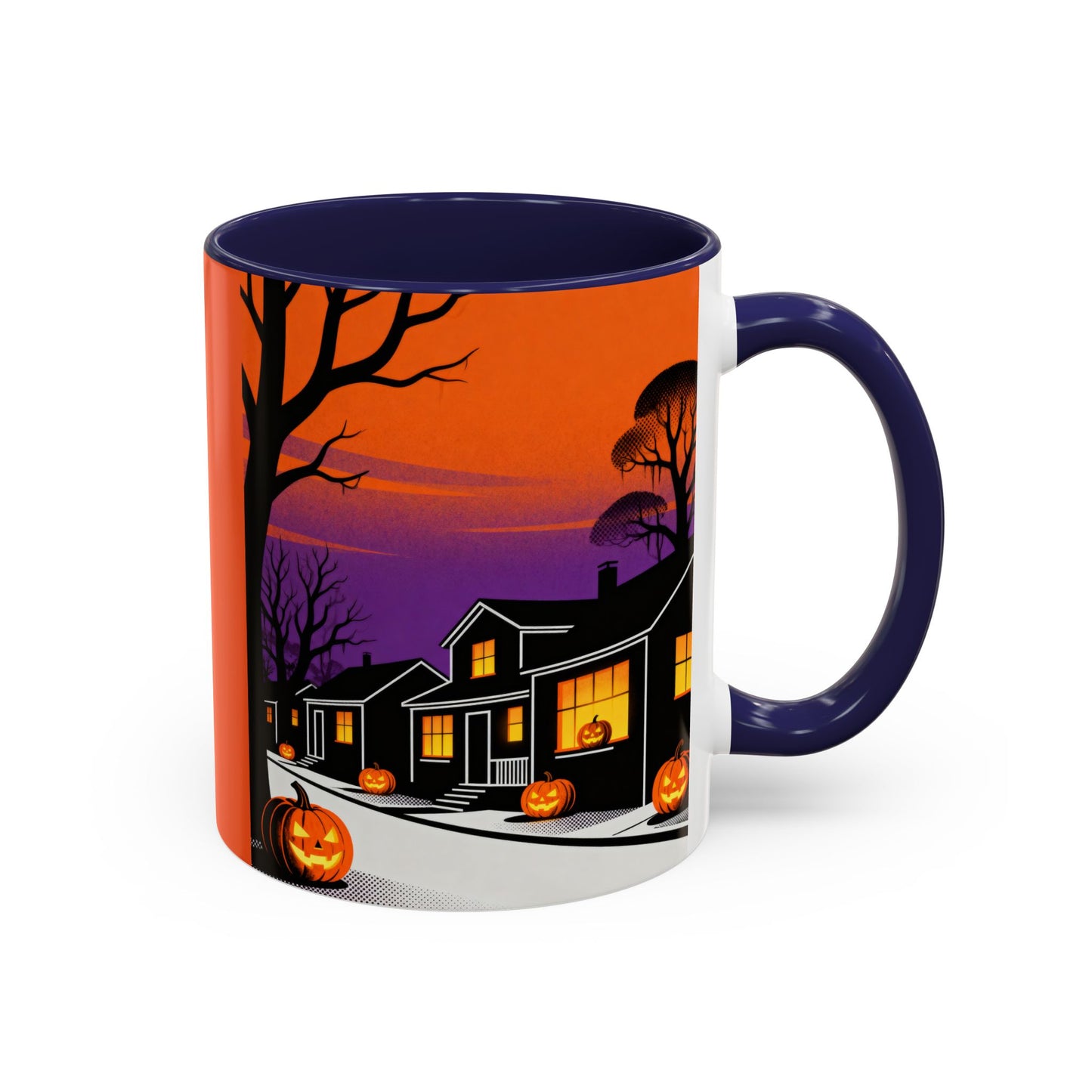 Halloween-Themed Accent Coffee Mug, Spooky Autumn Decor, Pumpkin Coffee Cup, Fall Gift, October Celebration