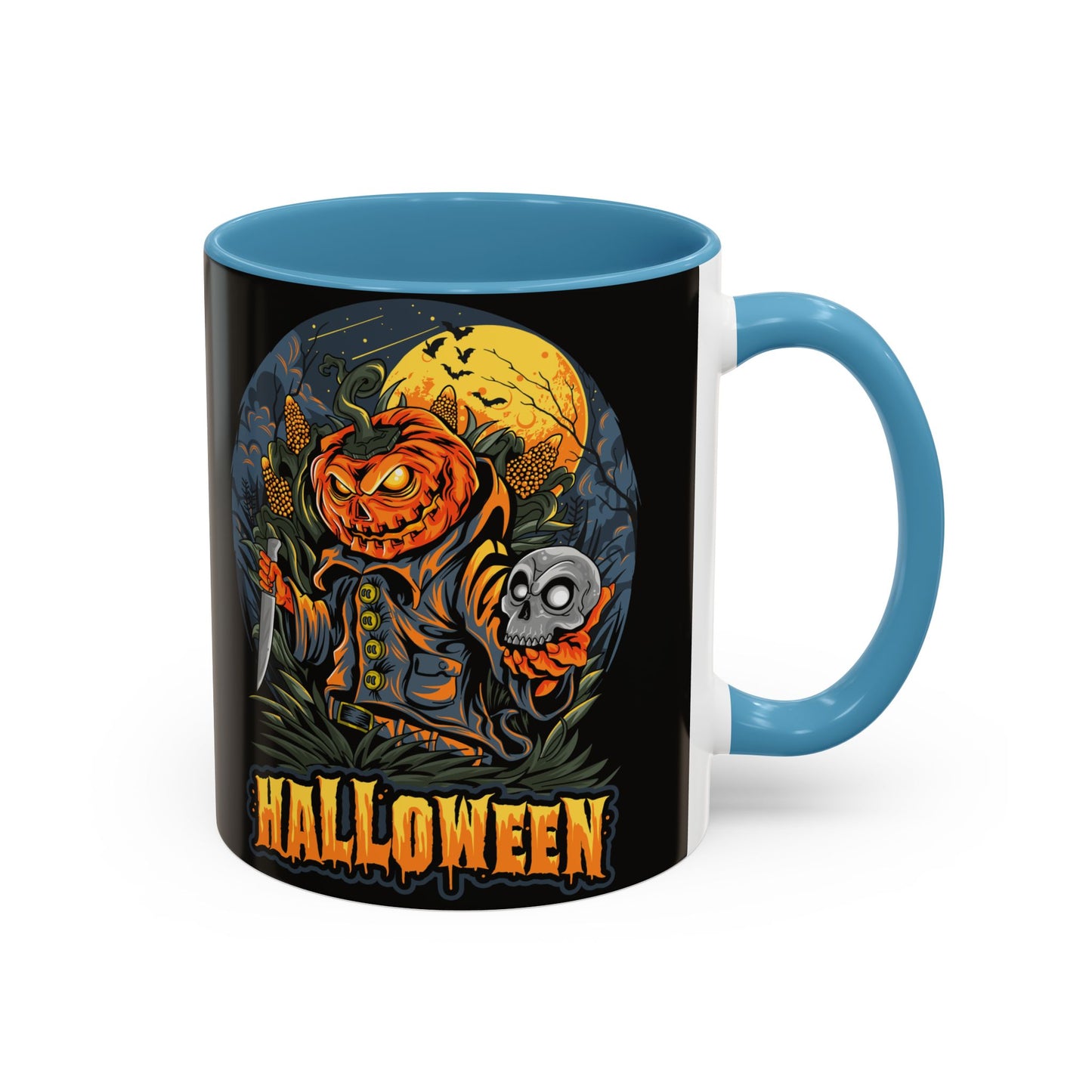 Halloween Pumpkin Coffee Mug, Spooky Mug, Fall Decor, Gift for Halloween Lovers, Black Mug, 11oz or 15oz