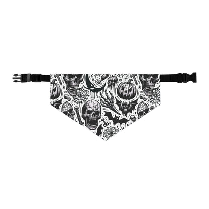 Pet Bandana Collar with Halloween Skull Design, Dog Accessory, Pet Costume, Spooky Outfit, Gift for Dog Lovers, Halloween Decor