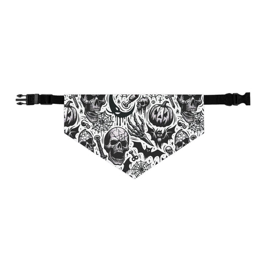 Pet Bandana Collar with Halloween Skull Design, Dog Accessory, Pet Costume, Spooky Outfit, Gift for Dog Lovers, Halloween Decor