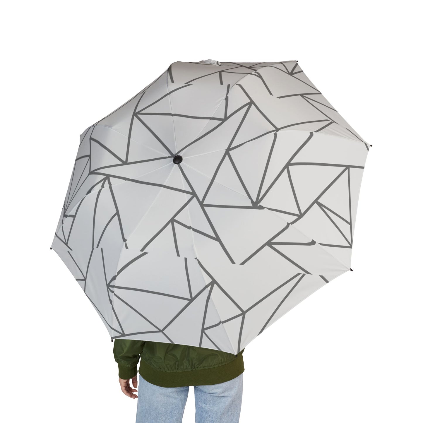 Minimalist Geometric Umbrella, Foldable Rain Accessory, Travel-Friendly Canopy, Stylish Gift for Him/Her, Everyday Use