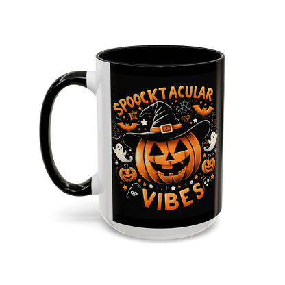Halloween Accent Coffee Mug - Spooktacular Vibes, Fall Home Decor, Pumpkin Lovers Gift, Trick or Treat Mug, Spooky Season Drinkware