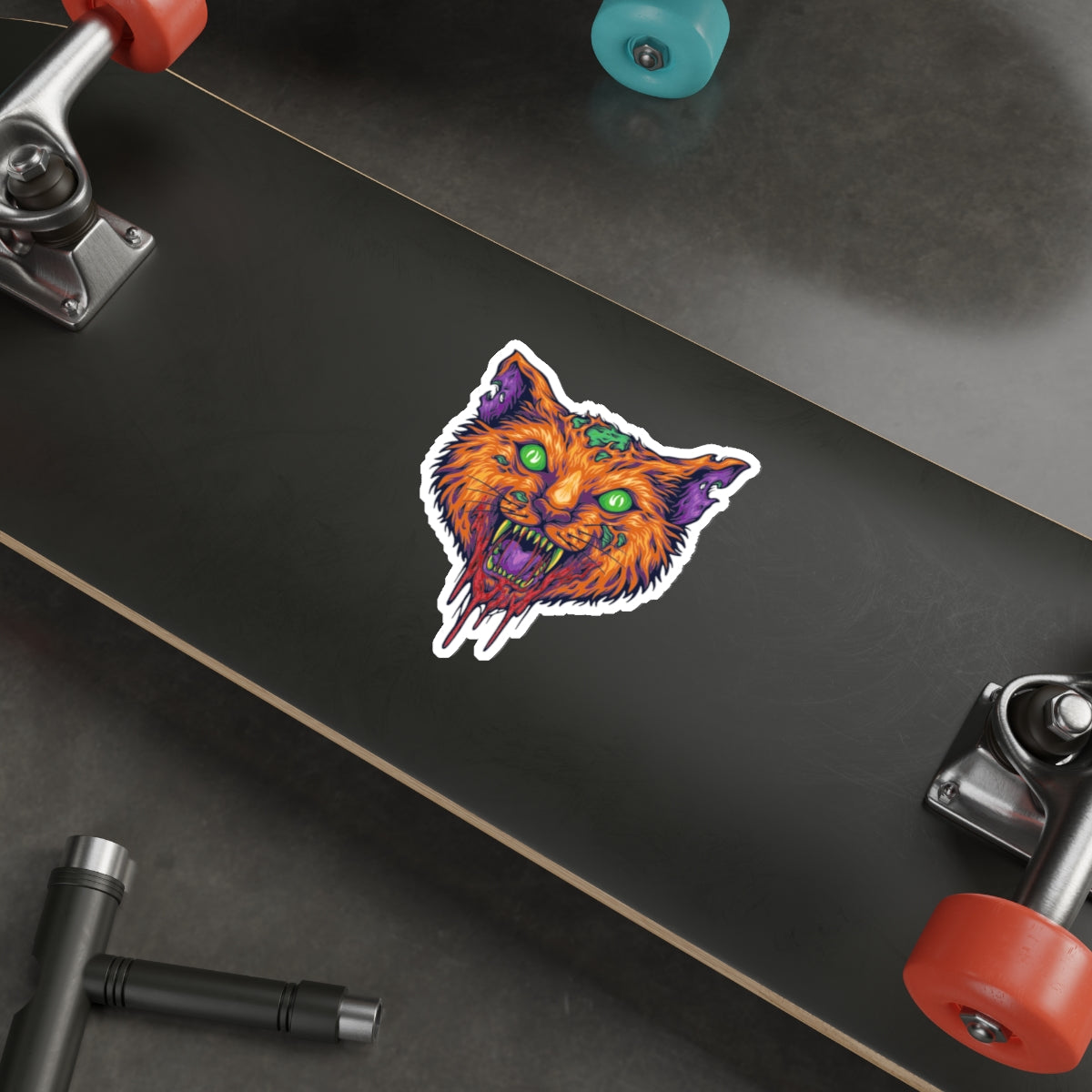 Vibrant Cat Die-Cut Stickers | Spooky Decor, Laptop Stickers, Halloween, Pet Lovers, Artistic Gift Ideas