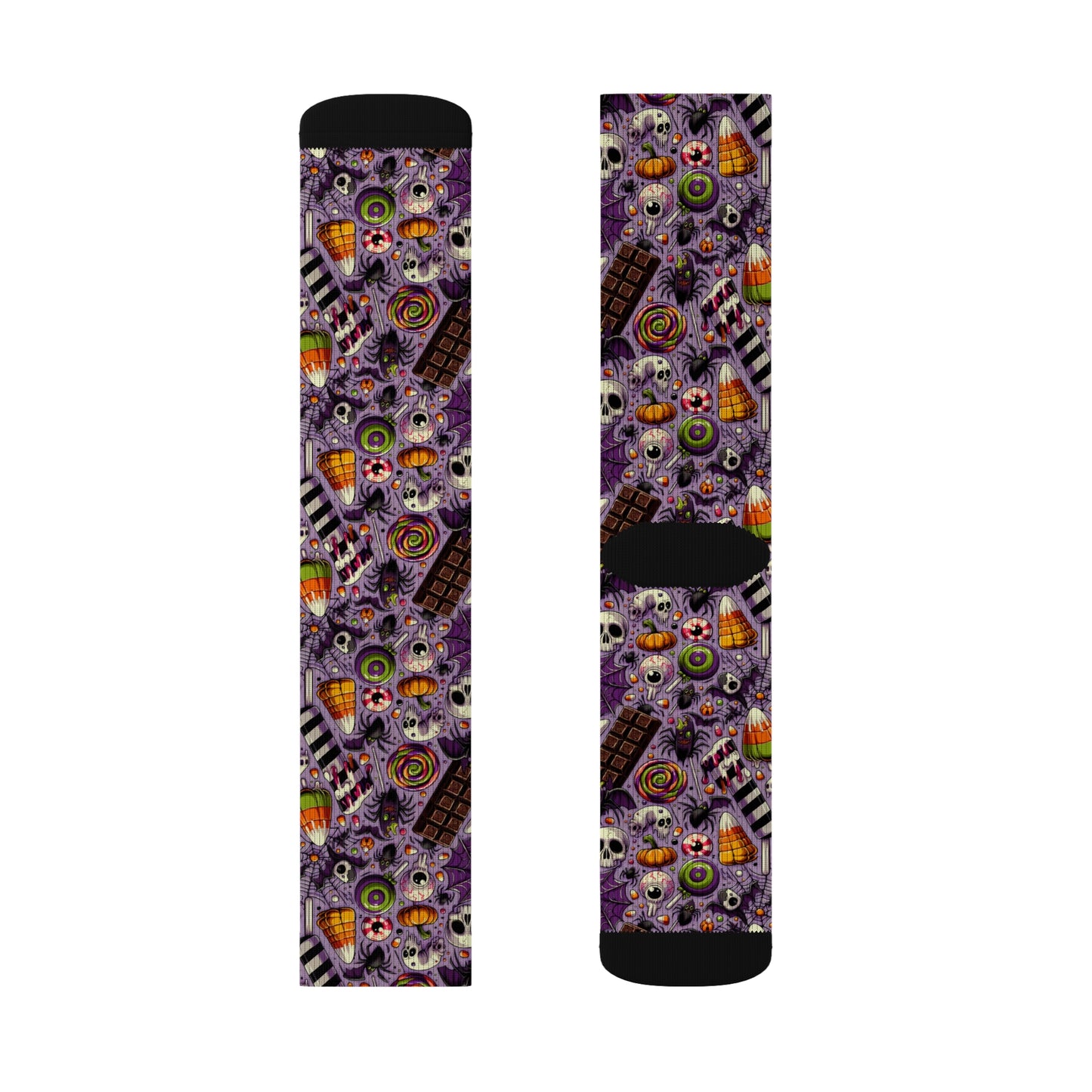 Halloween Themed Sublimation Socks, Cozy Novelty Crew Socks, Fun Gift for Halloween, Unique Patterned Socks for Fall, Spooky Accessories