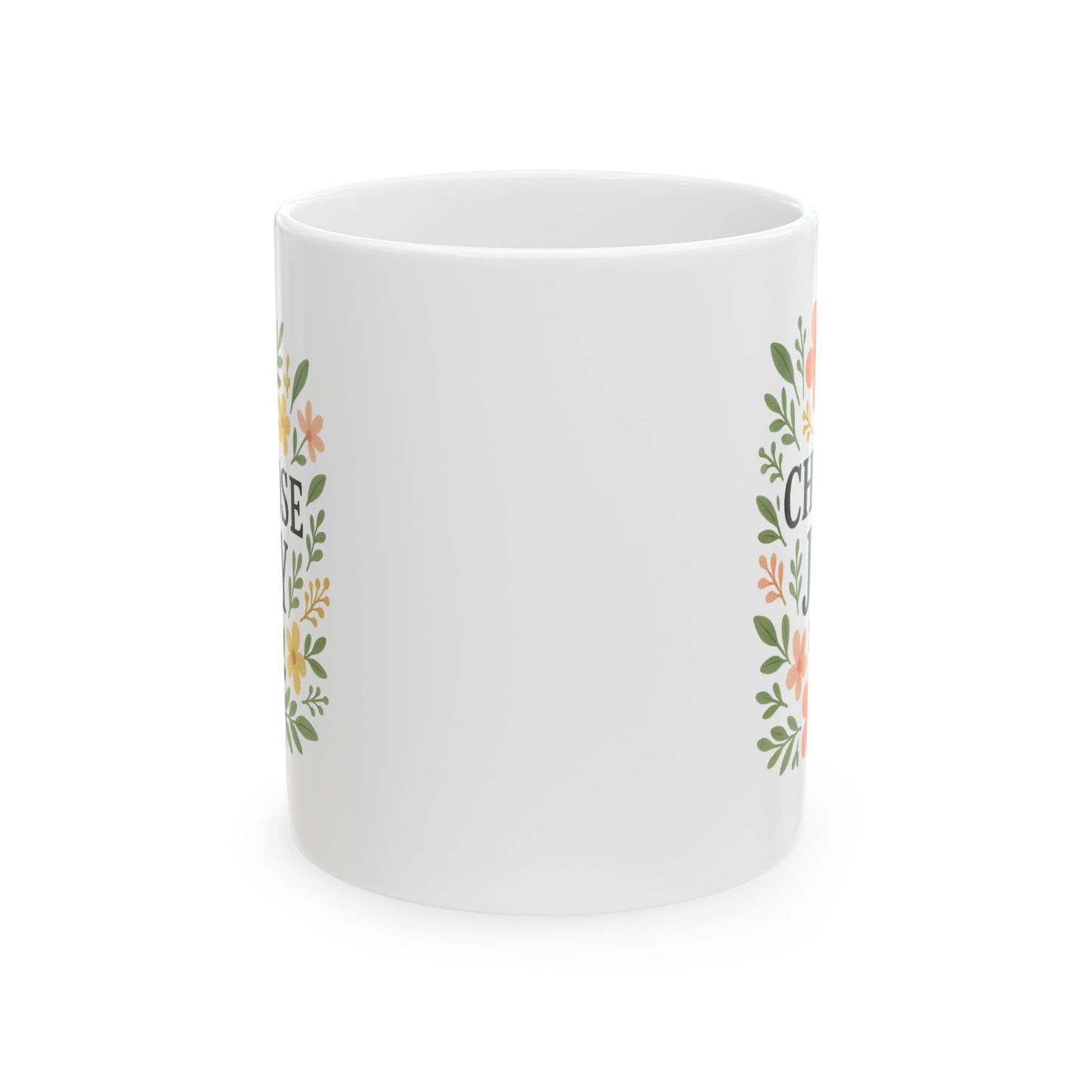 Choose Joy Floral Ceramic Mug