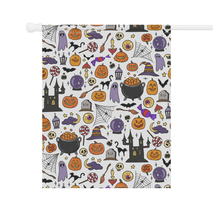 Halloween Garden Banner, Spooky Decor for Outdoors, Fall Lawn Flag, Seasonal Home Decor, Witchy Garden Flag