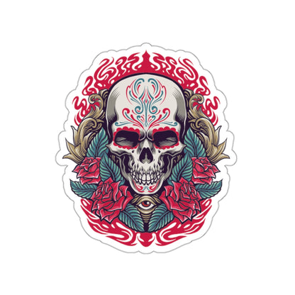 Vibrant Skull Die-Cut Stickers | Gothic Decor, Art Gifts, Laptop Stickers, Festivals, Unique Accessories