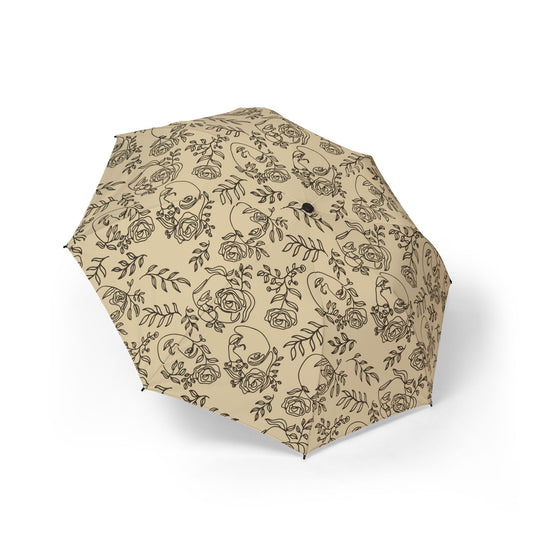 Floral Design Semi-Automatic Foldable Umbrella, Stylish Rain Gear, Travel Umbrella, Gift for Her, Unique Weather Accessory