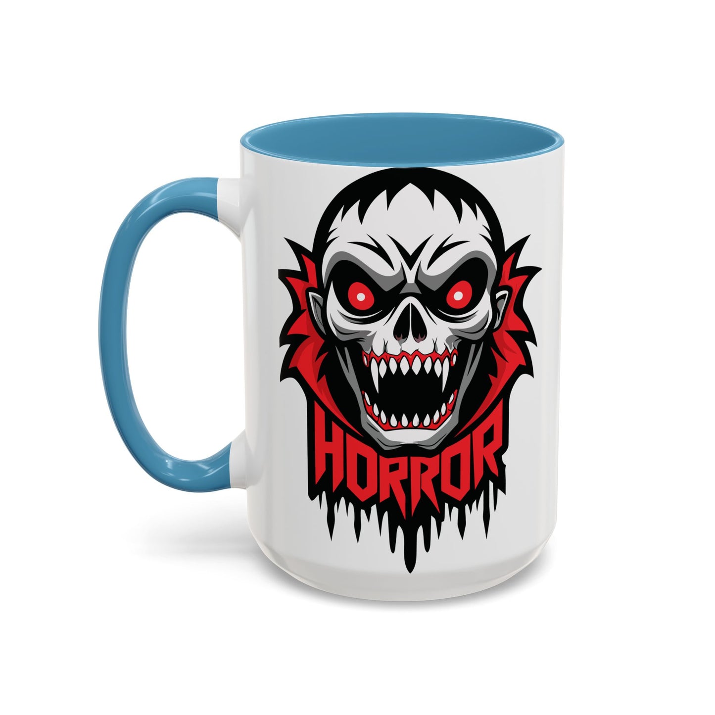 Horror-Themed Coffee Mug, Unique Gift for Halloween Lovers, Scary Decor, Black Accented Mug, Gothic Drinkware, Spooky Kitchenware