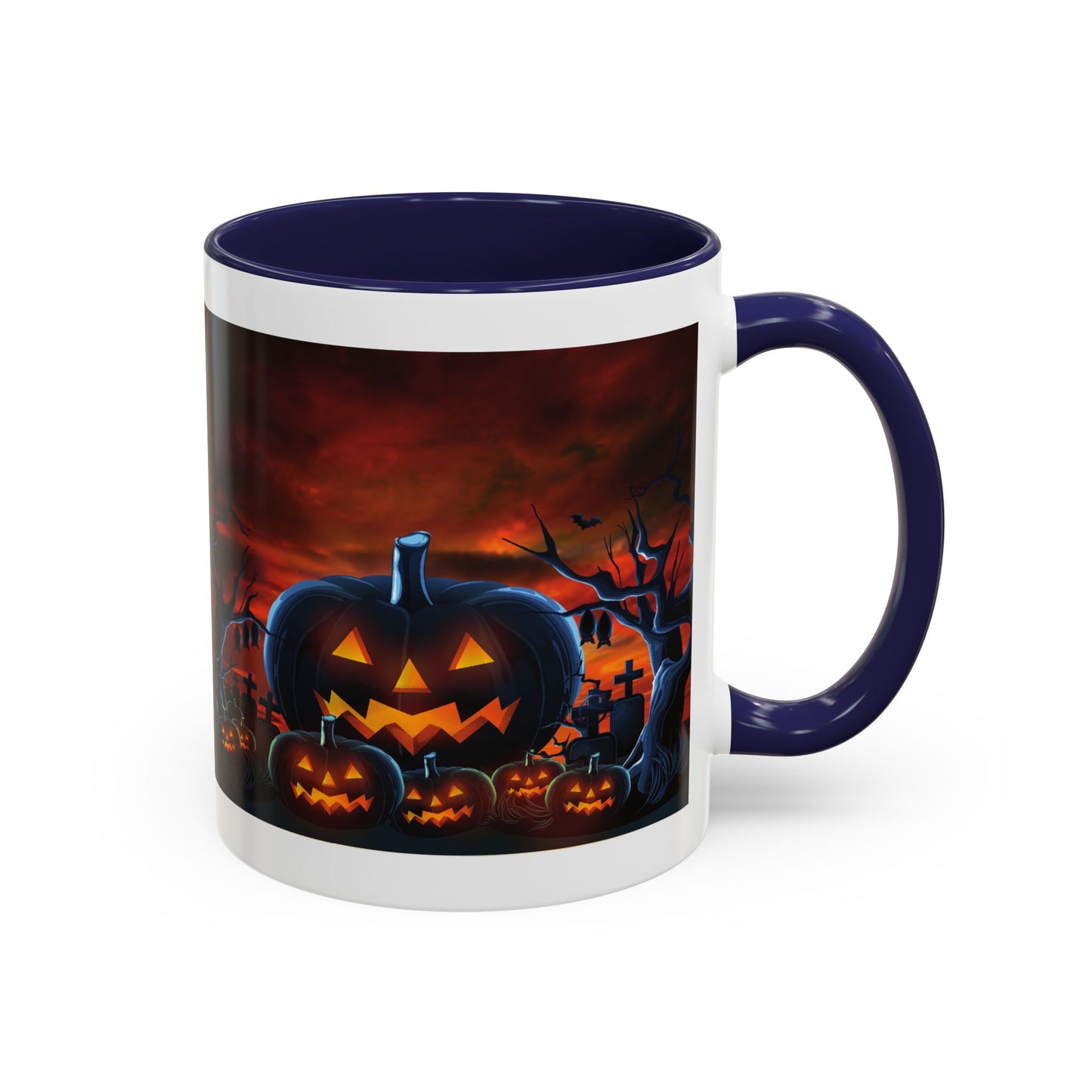 Halloween Pumpkin Accent Mug, Spooky Coffee Cup, Fall Decor, Trick or Treat Gift, Dark Themed Drinkware, Halloween 2023,