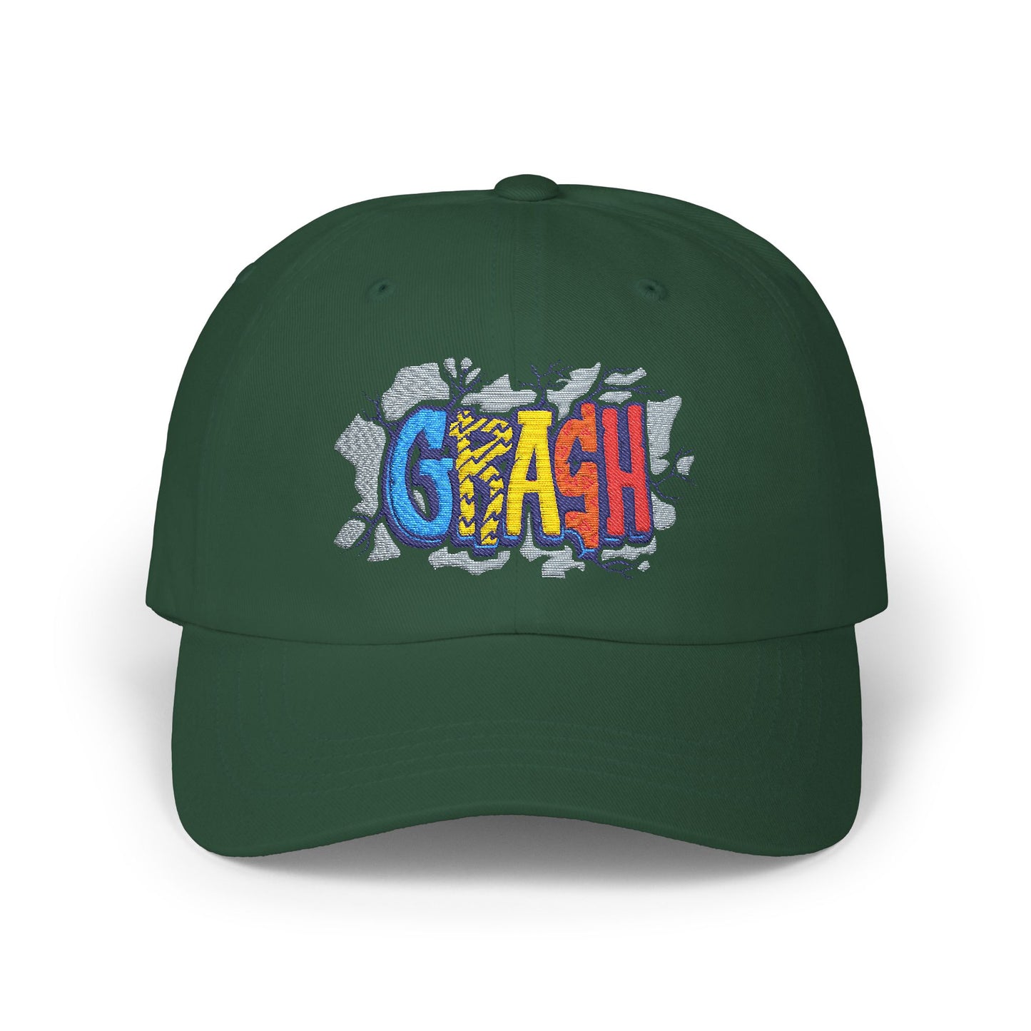 Classic Dad Cap with CRAASH! Design, Casual Hat for Dads, Funny Gift for Father's Day, Summer Accessory, Everyday Wear