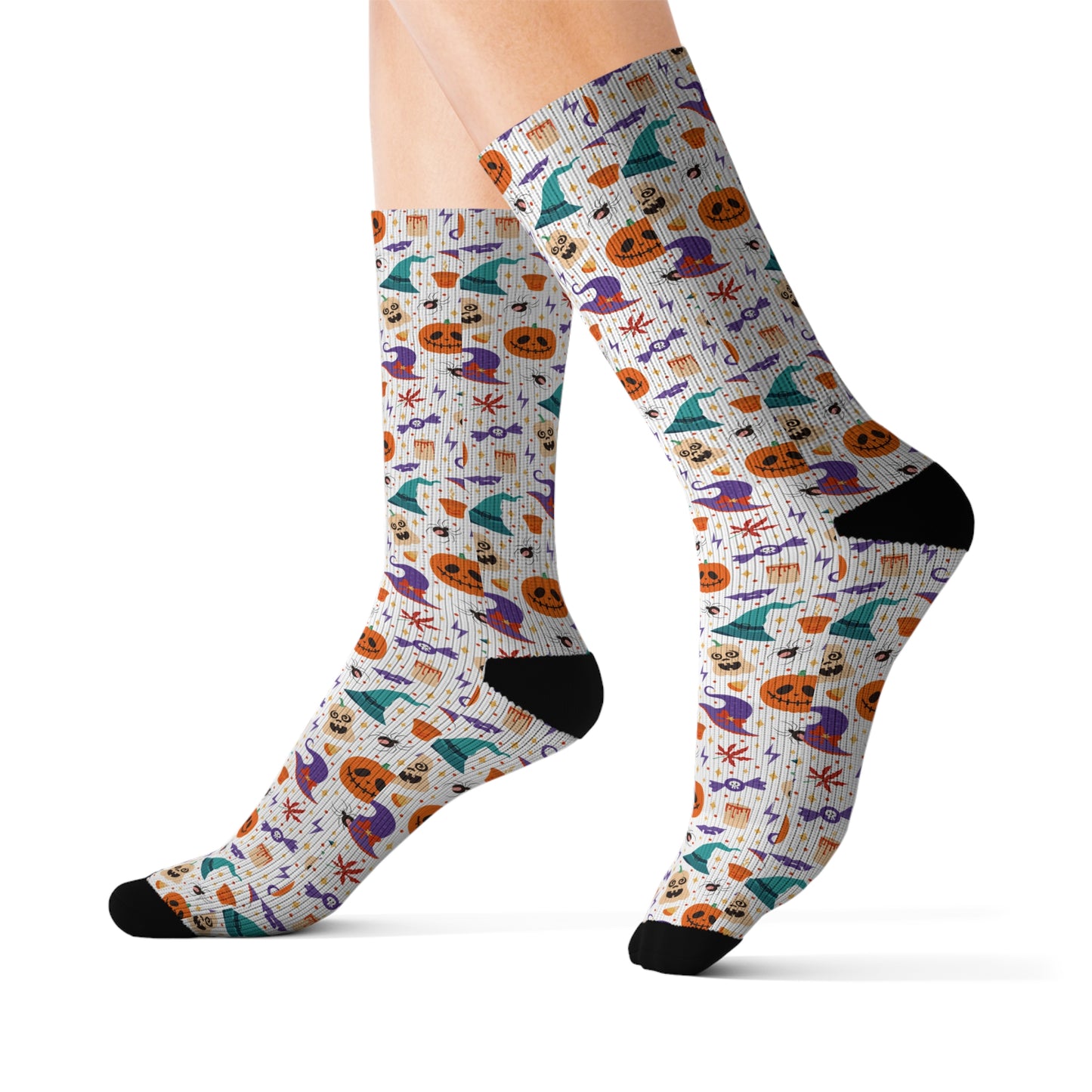 Cheerful Sublimation Socks for Fun Days, Colorful Holiday Sock Gift, Cute Patterned Crew Socks, Seasonal Celebrations, Whimsical Socks