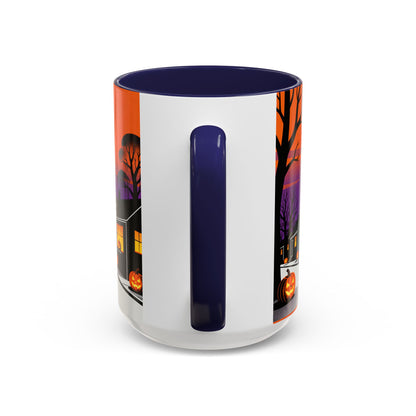 Halloween-Themed Accent Coffee Mug, Spooky Autumn Decor, Pumpkin Coffee Cup, Fall Gift, October Celebration