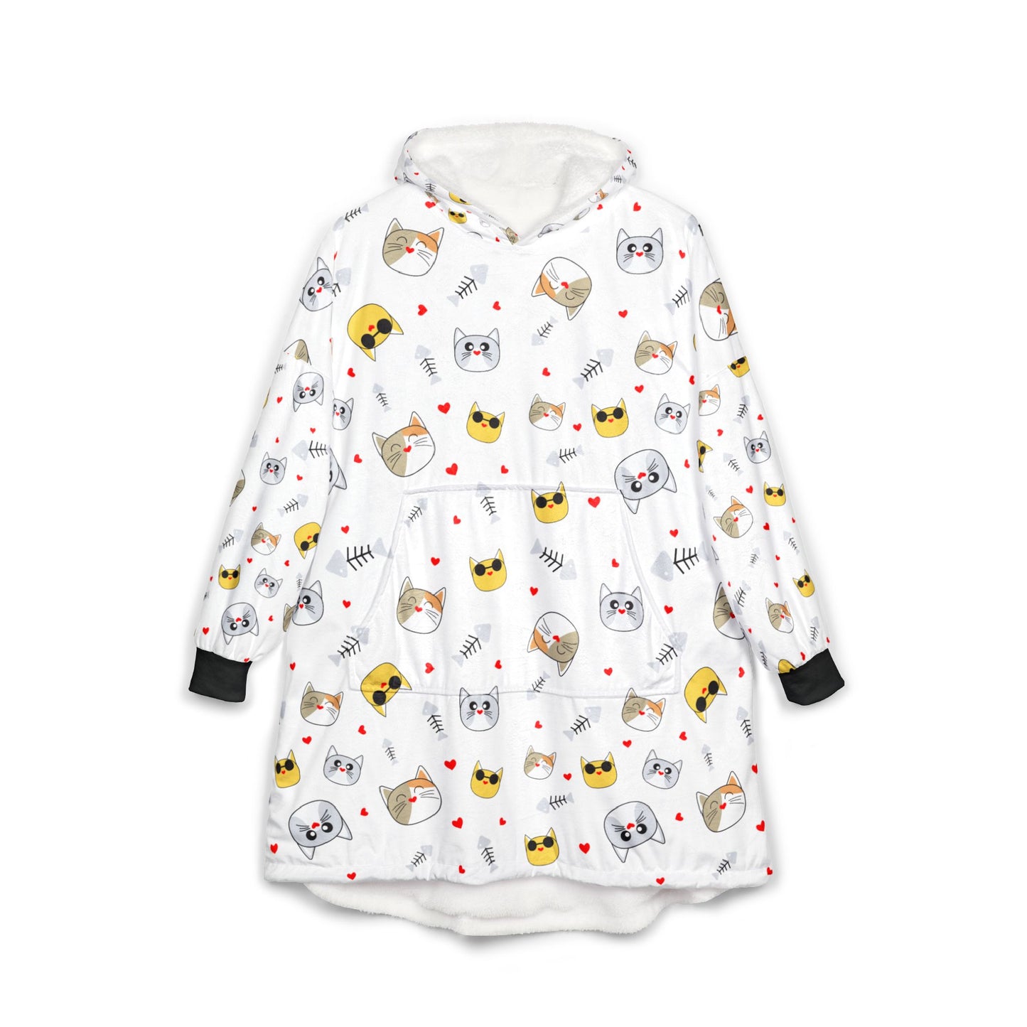 Cozy Unisex Hooded Blanket with Whimsical Animal Print