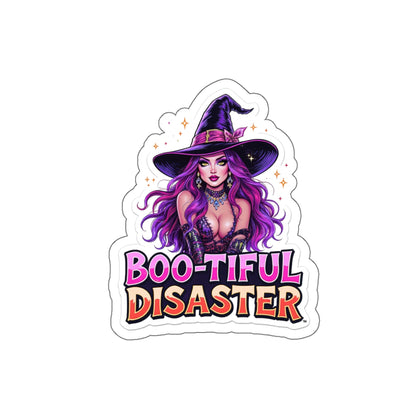 Boo-tiful Disaster Die-Cut Stickers, Halloween Decor, Witch Stickers, Spooky Gift, Laptop, Water Bottle, Home Decor