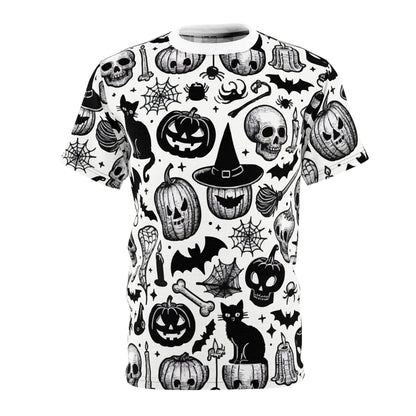 Halloween Graphic Tee, Spooky Shirt, Unisex Cut & Sew T-shirt, Party Wear, Horror Fashion, Halloween Costume