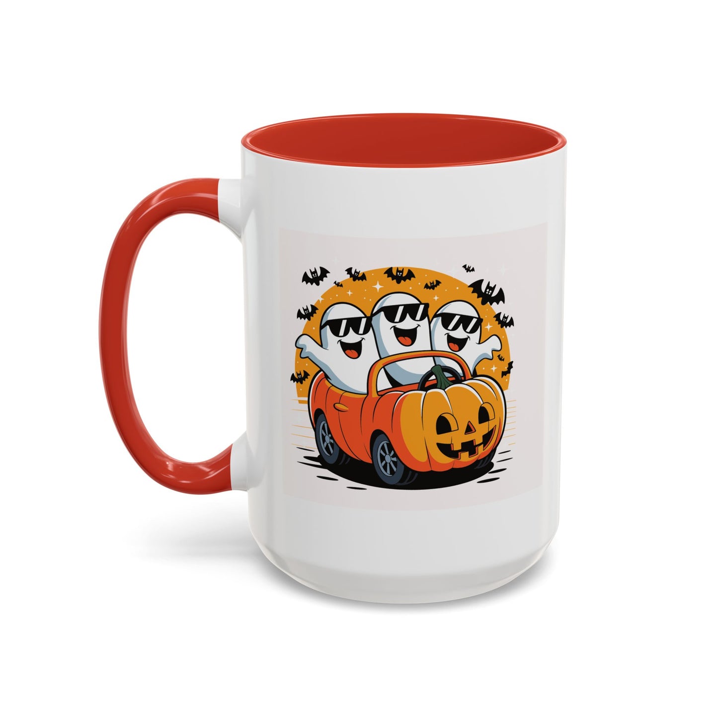 Halloween Ghost Car Coffee Mug, Spooky Mug for Fall, Pumpkin Spice Coffee Cup, Halloween Theme Drinkware, Funny Ghost Mug