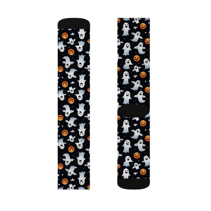 Halloween Ghost & Pumpkin Socks, Cute Patterned Socks for Fall, Fun Halloween Accessories, Unique Gift for Halloween Lovers