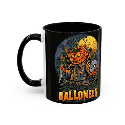 Halloween Pumpkin Coffee Mug, Spooky Mug, Fall Decor, Gift for Halloween Lovers, Black Mug, 11oz or 15oz