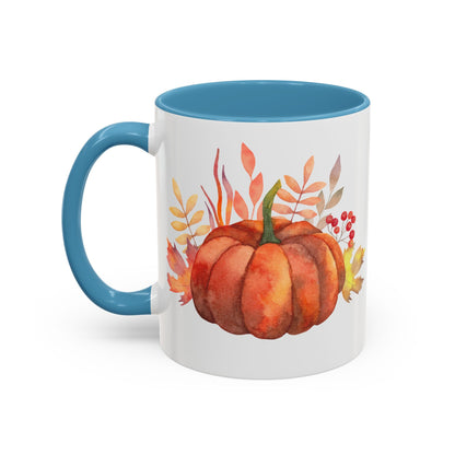 Cozy Pumpkin Accent Coffee Mug | Fall Decor, Gift for Autumn Lovers, Thanksgiving Mug, Pumpkin Spice Latte Cup, Holiday Drinkware