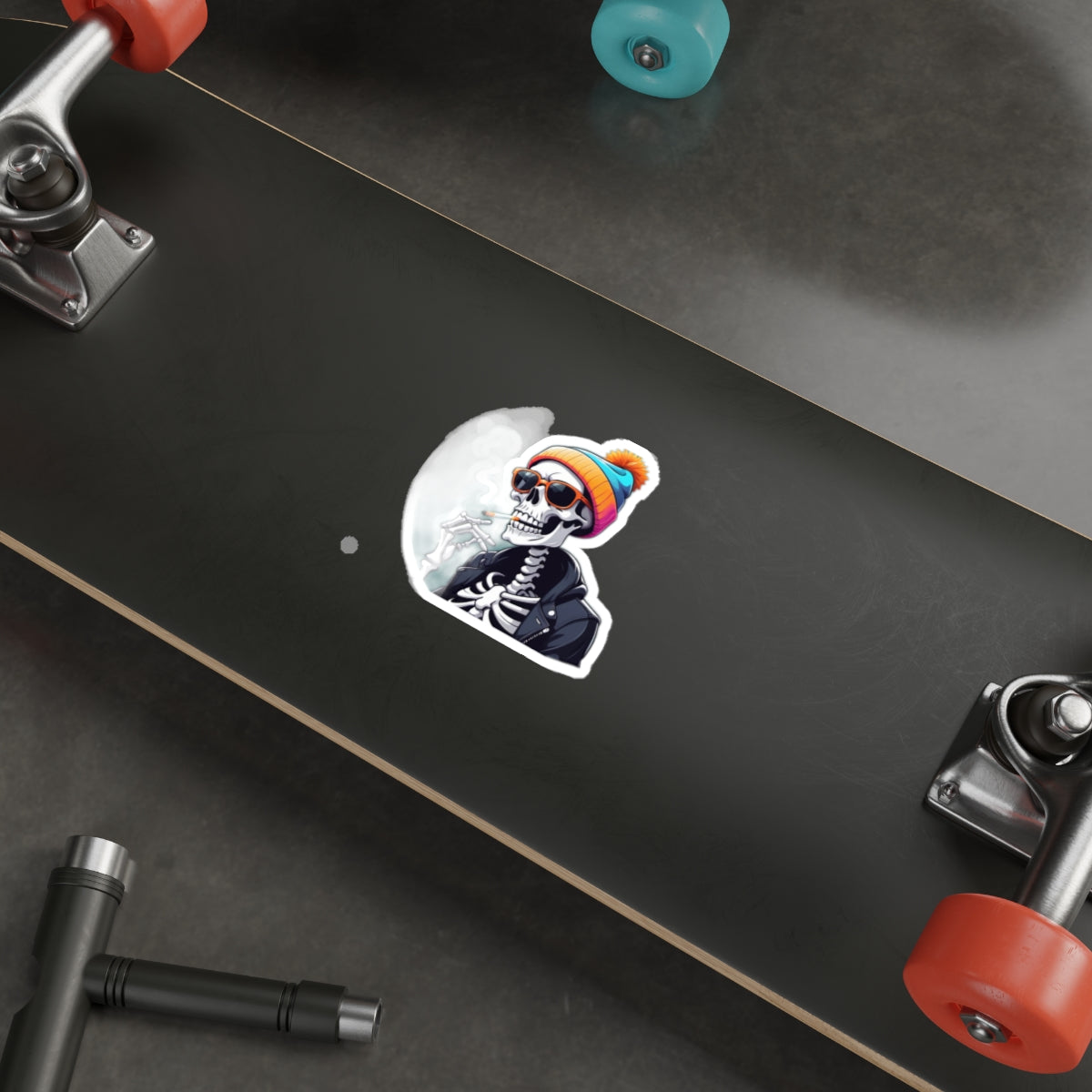 Chill Skeleton Die-Cut Stickers - Cool Vibes for Laptops, Water Bottles, and More - Perfect for Halloween, Parties, or Daily Fun!