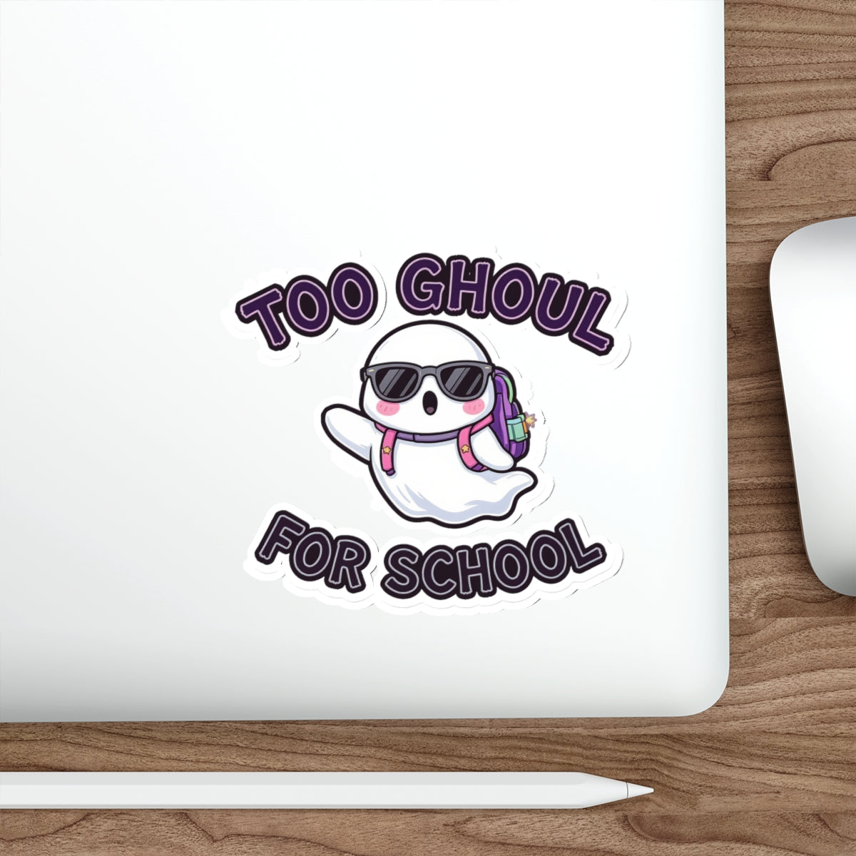 Ghostly School Die-Cut Stickers - Whimsical Decor, Laptop Stickers, Halloween Fun, Cute Back to School Accessories, Spooky Gifts