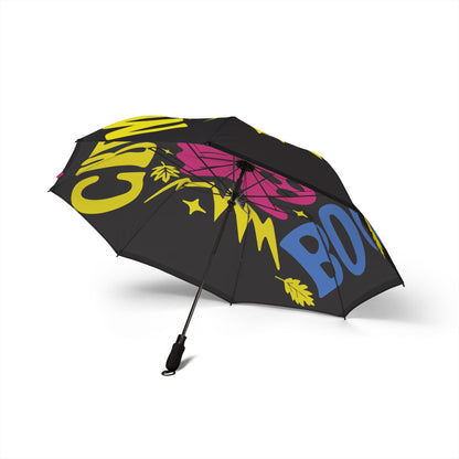 Vibrant Foldable Umbrella with Fun Graphic Design, Compact Travel Umbrella, Unisex Rain Gear, Perfect Gift for Outdoorsy Friends