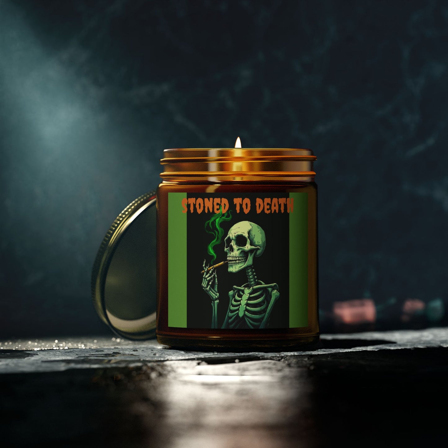 Spooky Scented Candle - 'Stoned to Death', Halloween Decor, Gift for Adults, Home Fragrance, Party Favor, Relaxation