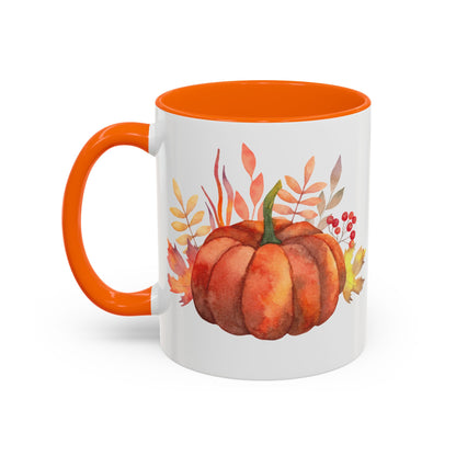 Cozy Pumpkin Accent Coffee Mug | Fall Decor, Gift for Autumn Lovers, Thanksgiving Mug, Pumpkin Spice Latte Cup, Holiday Drinkware