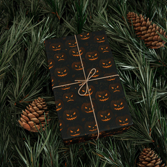 Halloween Pumpkin Wrapping Paper, Festive Gift Wrap for Fall Celebrations, Unique Holiday Supplies, Trick-or-Treat Decor, Party Favors