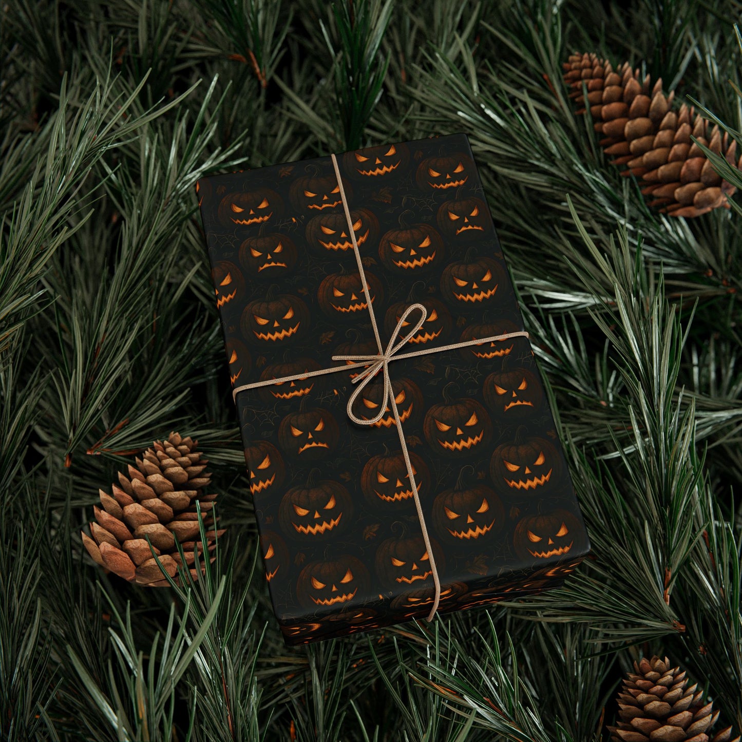 Halloween Pumpkin Wrapping Paper, Festive Gift Wrap for Fall Celebrations, Unique Holiday Supplies, Trick-or-Treat Decor, Party Favors