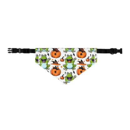 Halloween Frog Pet Bandana Collar, Cute Dog Scarf, Fall Accessories, Pet Costume, Halloween Pet Apparel, Festive Dog Wear