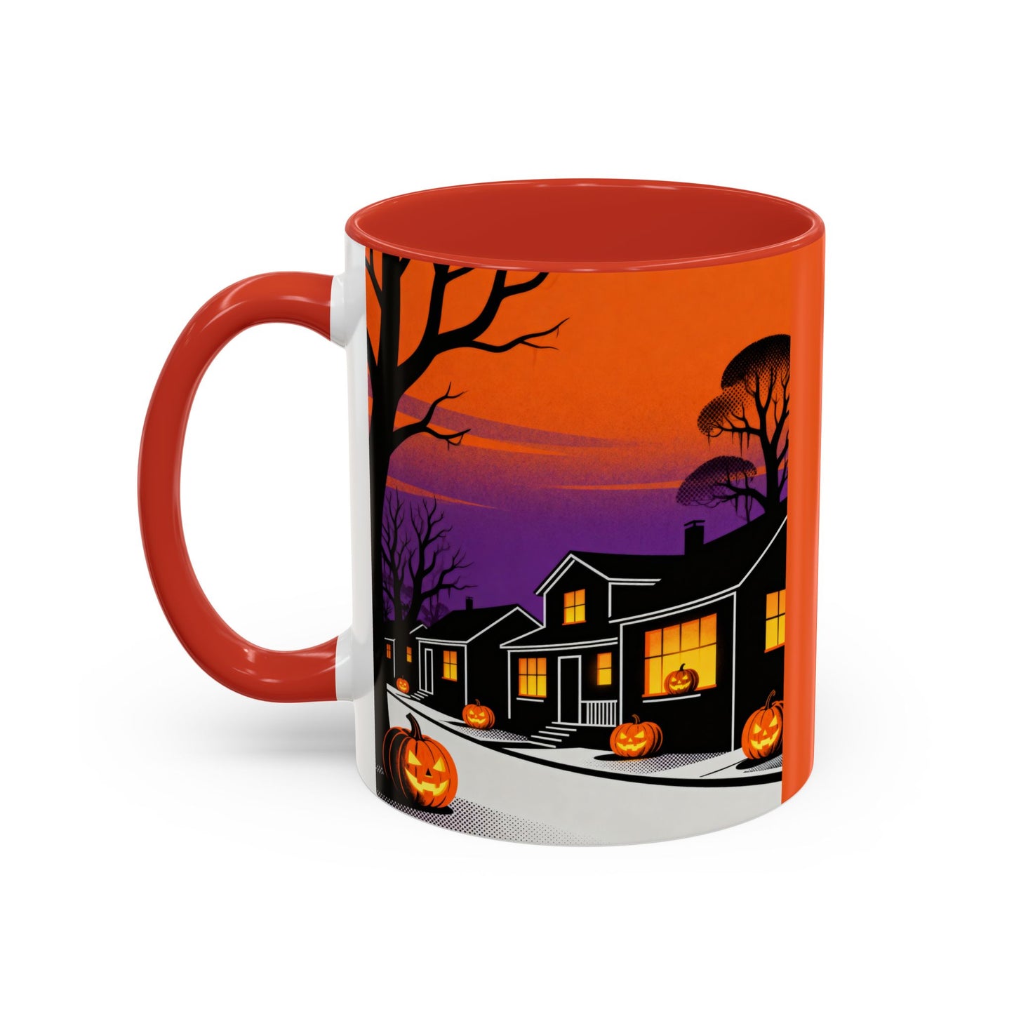 Halloween-Themed Accent Coffee Mug, Spooky Autumn Decor, Pumpkin Coffee Cup, Fall Gift, October Celebration