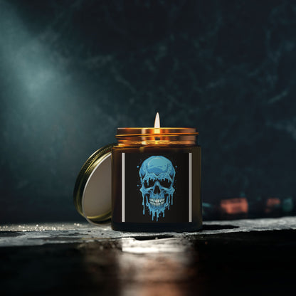Chilling Skull Scented Candle - Coconut Apricot Wax, Dark Aesthetic Gifts, Home Decor, Occult Candles, Halloween Decor