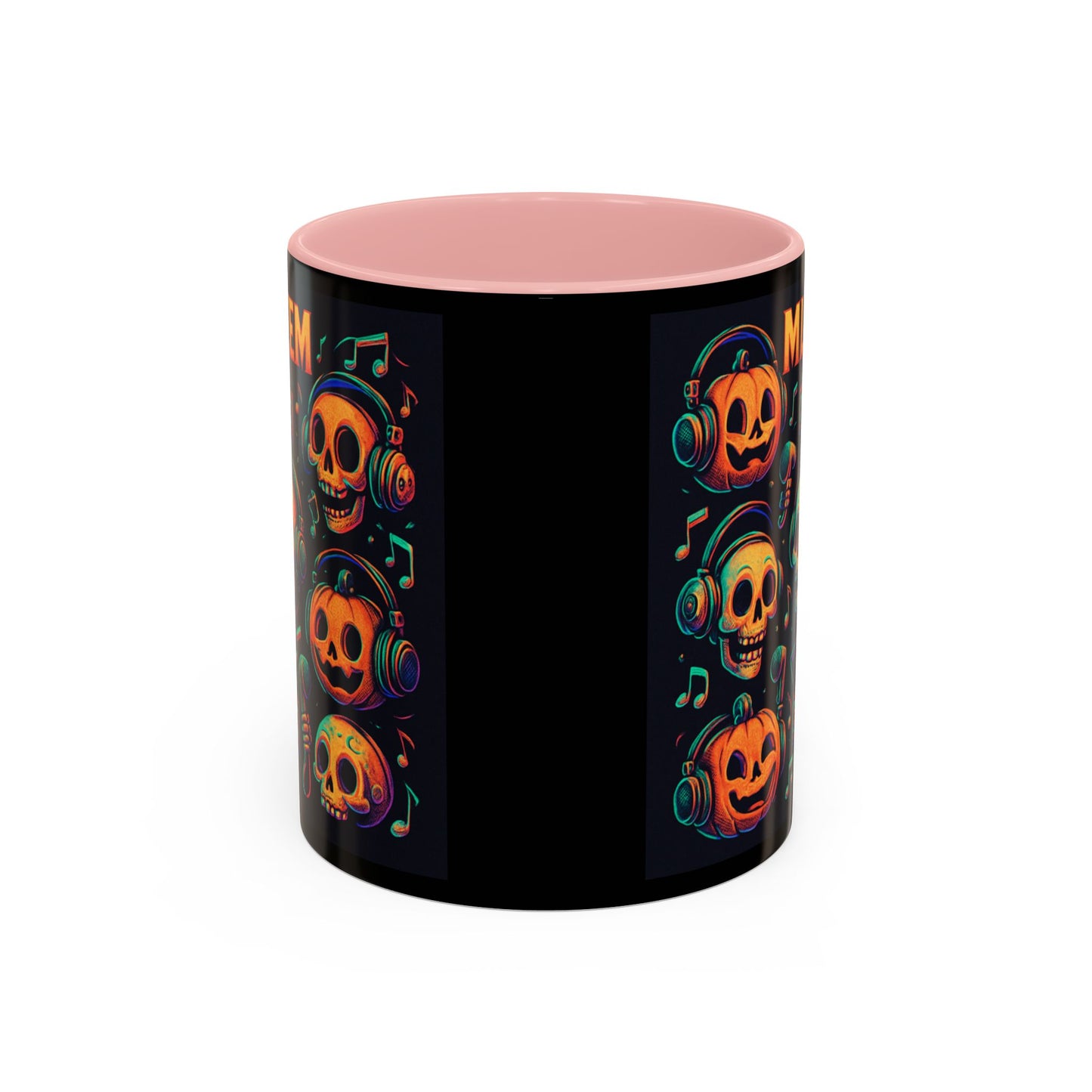 Halloween Skull Coffee Mug, Spooky Decor, Gift for Music Lovers, Pumpkin Head Mug, Halloween Party Favor