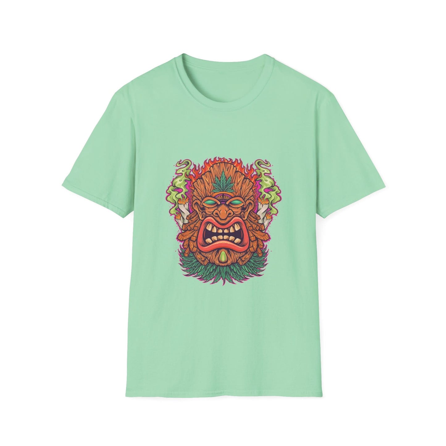 Tiki Leaf Weed Mascot with Smoke - Mleem