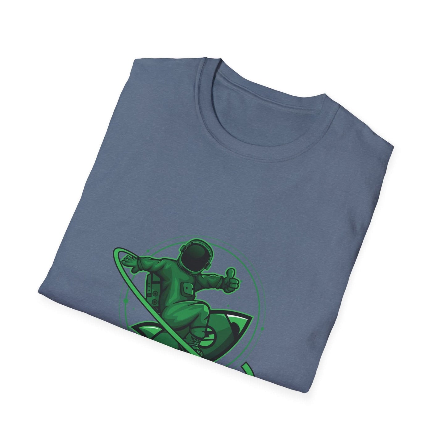 Green Astronaut Flying in Space - Mleem