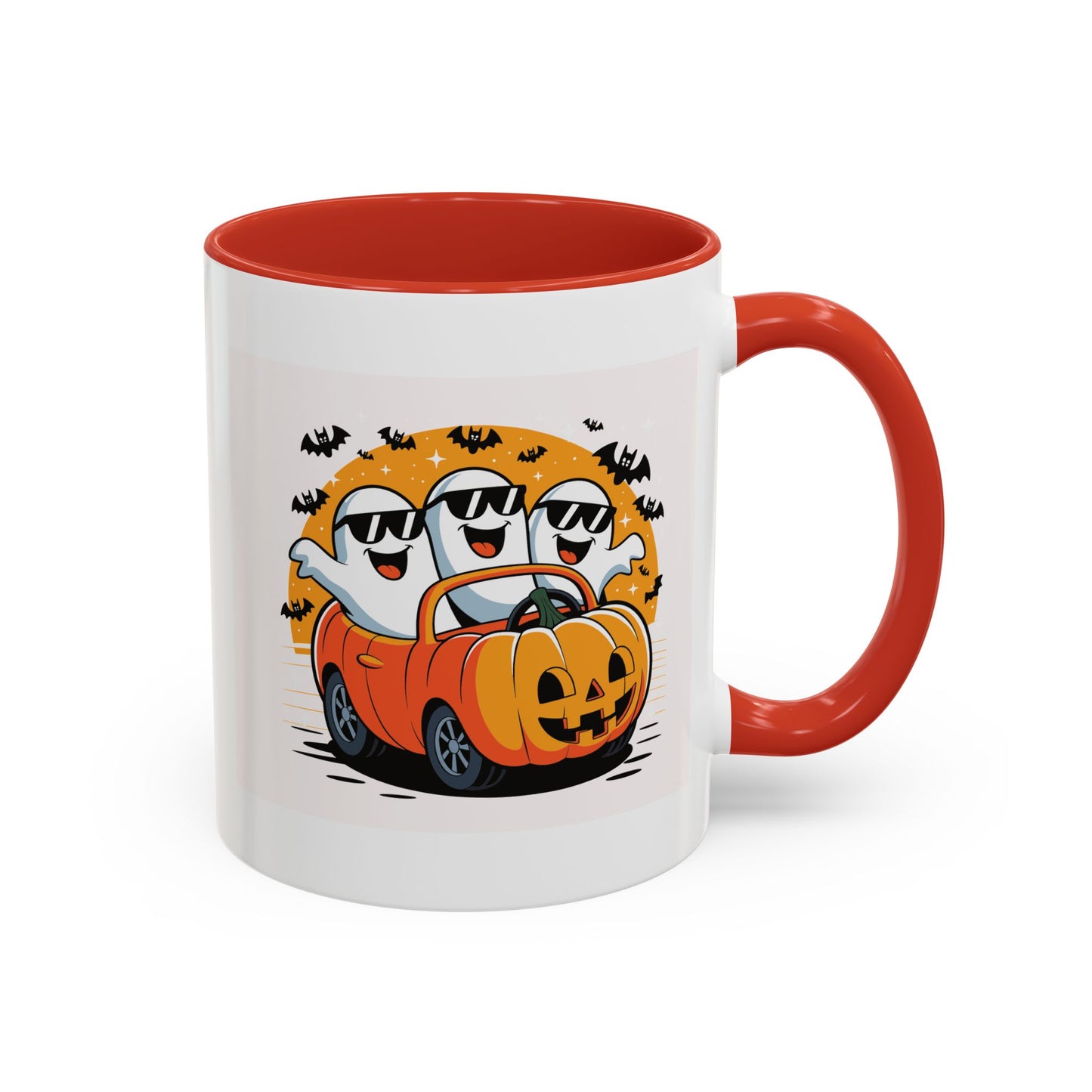 Halloween Ghost Car Coffee Mug, Spooky Mug for Fall, Pumpkin Spice Coffee Cup, Halloween Theme Drinkware, Funny Ghost Mug