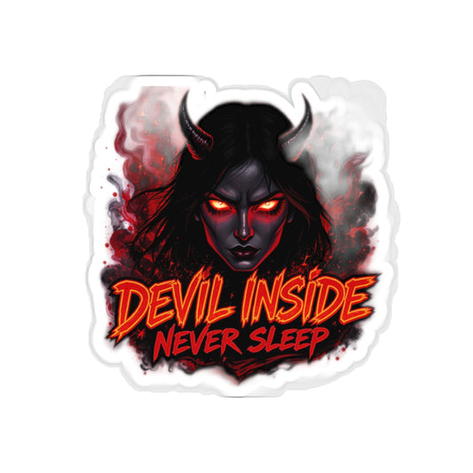 Devil Inside Die-Cut Stickers - Dark Aesthetic, Laptop Decals, Gothic Decor, Alternative Art, Halloween, Spooky Gifts
