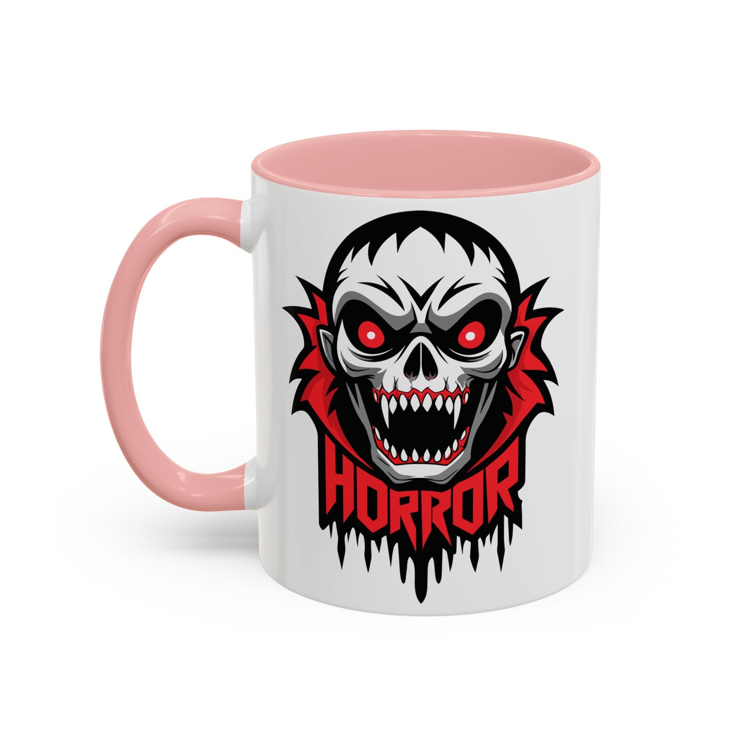 Horror-Themed Coffee Mug, Unique Gift for Halloween Lovers, Scary Decor, Black Accented Mug, Gothic Drinkware, Spooky Kitchenware