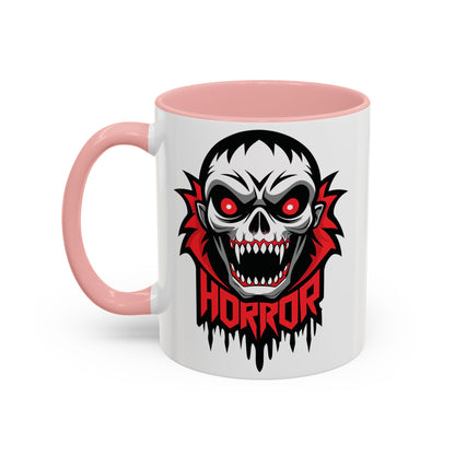 Horror-Themed Coffee Mug, Unique Gift for Halloween Lovers, Scary Decor, Black Accented Mug, Gothic Drinkware, Spooky Kitchenware