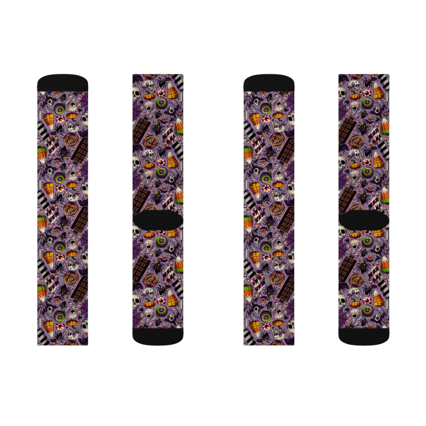Halloween Themed Sublimation Socks, Cozy Novelty Crew Socks, Fun Gift for Halloween, Unique Patterned Socks for Fall, Spooky Accessories