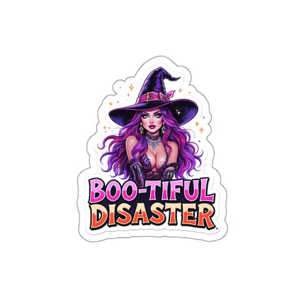 Boo-tiful Disaster Die-Cut Stickers, Halloween Decor, Witch Stickers, Spooky Gift, Laptop, Water Bottle, Home Decor